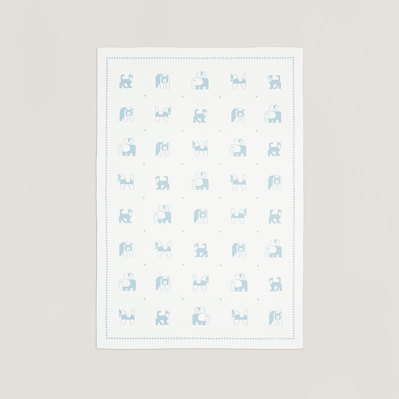 Animaux Blocks blanket - Black | Hermès USA